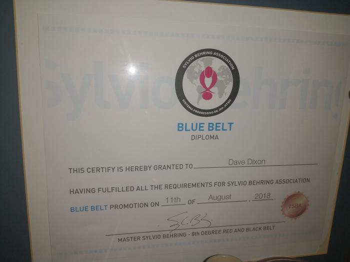 Blue belt · August 11, 2018 · Promoted by Master Sylvio Behring