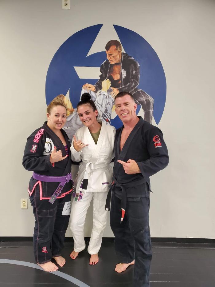 Keri (Brown belt instructor) and Scott (Owner) of NKY Martial Arts Academy