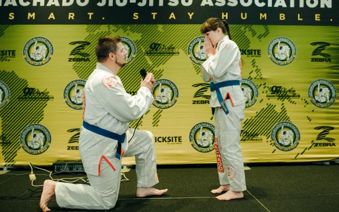 04/10/21 - A day forever engrained in memory. I was promoted to Blue Belt, and I immediately proposed to Cassie! (She said yes!)