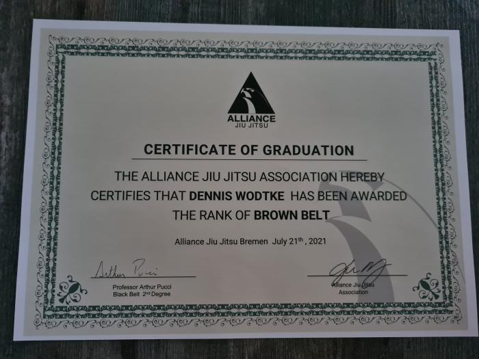 Brown belt · July 22, 2021 · Promoted by Arthur Pucci
