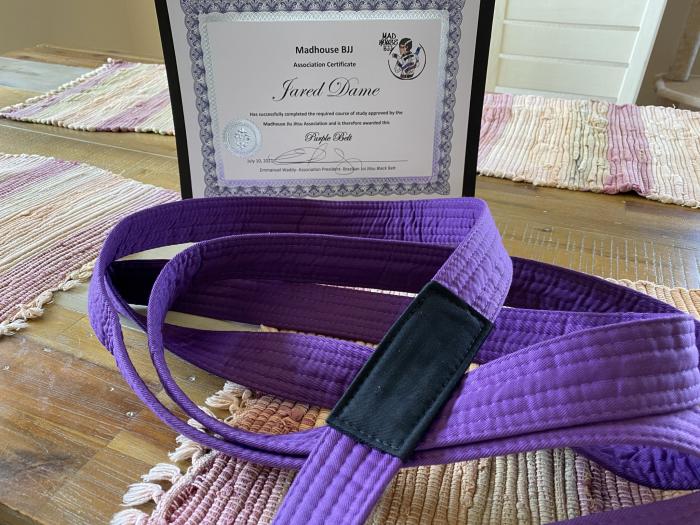 Purple belt · July 10, 2021 · Promoted by Emanuel Waddy
