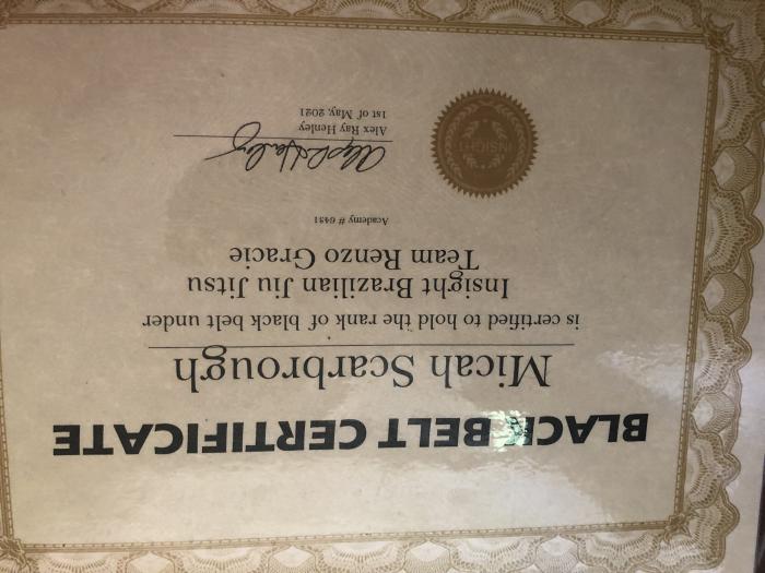 Black belt · May 1, 2021 · Promoted by Alex Henley