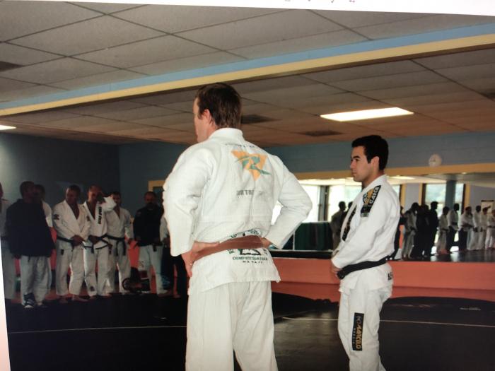 Me introducing Marcelo to my class at the SAV YMCA