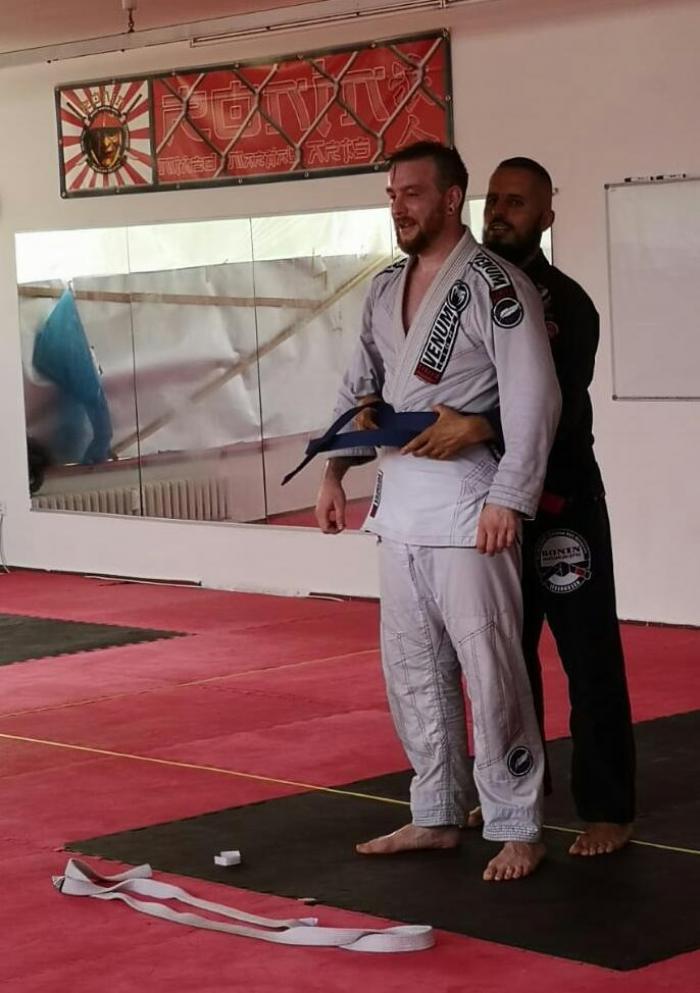 Promotion to bluebelt by Prof. Stephan van Wichelen