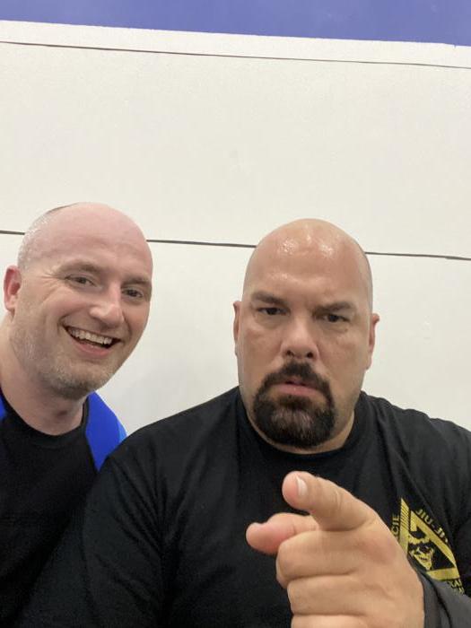 Dom and I after wrestling drills