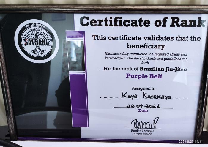 Purple belt · August 22, 2021 · Promoted by Remco Pardoel