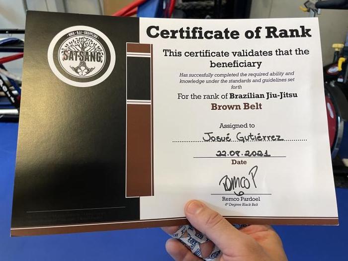 Brown belt · August 22, 2021 · Promoted by Remco Pardoel