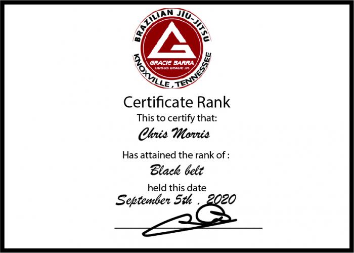 Black belt · September 5, 2020 · Promoted by Samuel Braga