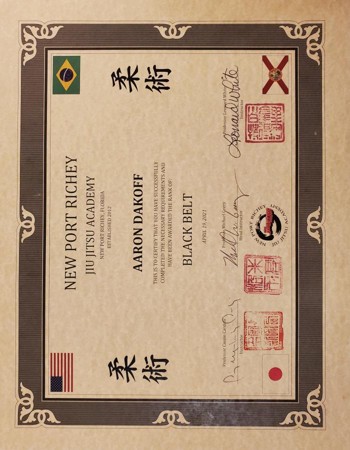Black belt · April 19, 2021 · Promoted by Michael Geery