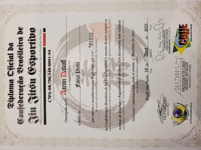 Black belt · April 19, 2021 · Promoted by Michael Geery