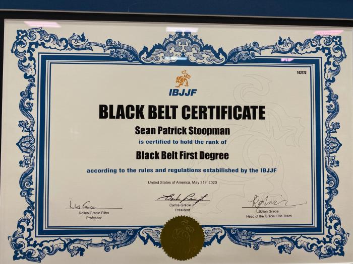 Black belt 1st degree · May 20, 2020 · Promoted by Tom DeBlass