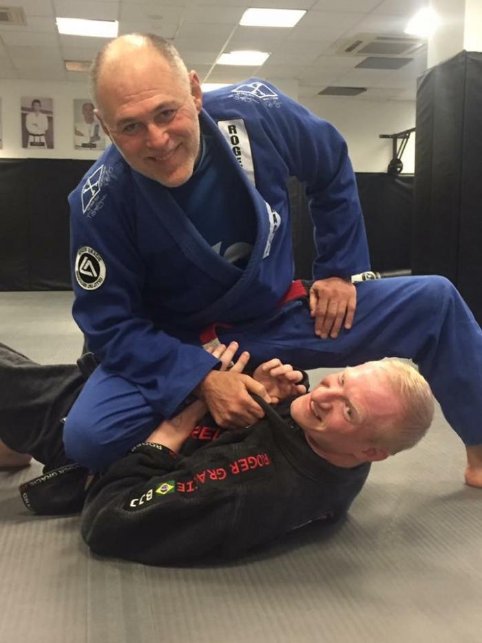 Roger Gracie’s father Master Mauricio, all way happy to inflict pain