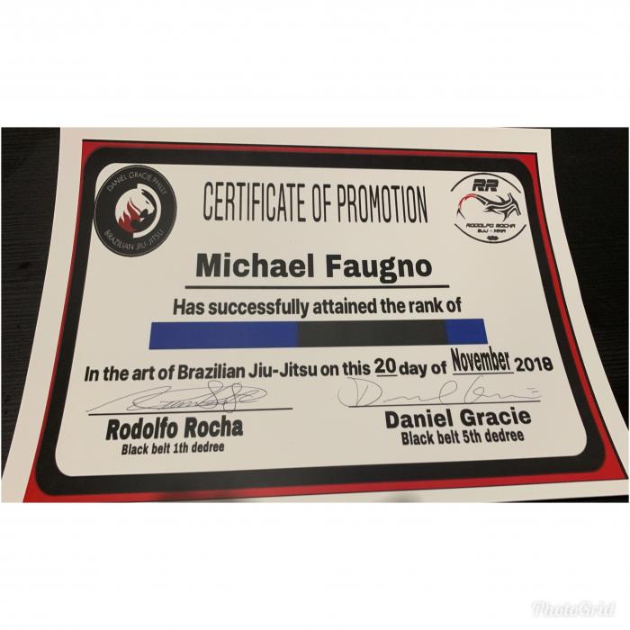 Blue belt · December 1, 2018 · Promoted by Rodolfo Caicara