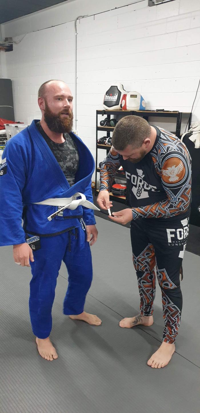 White belt stripe 1