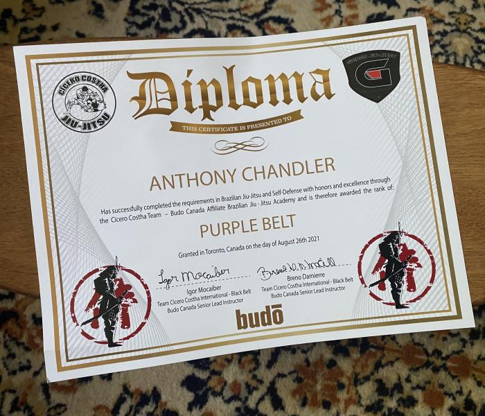 Purple belt · August 1, 2021 · Promoted by Igor Mocaiber