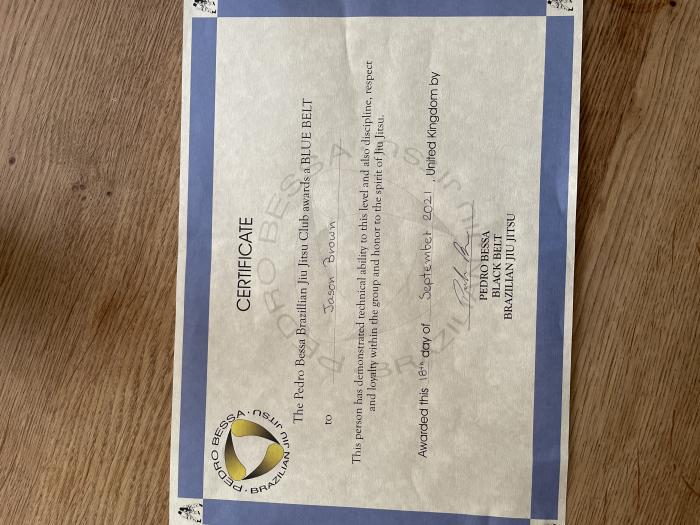 Blue belt · September 18, 2021 · Promoted by Pedro Bessa