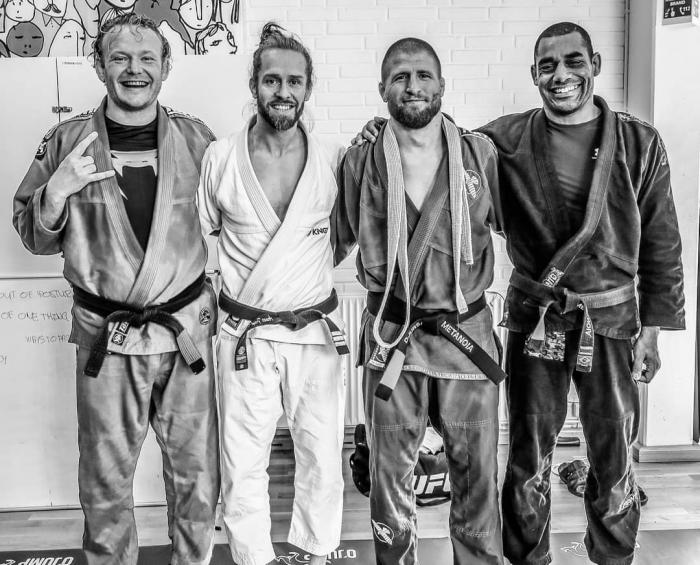 Arnar Freyr Vigfússon graduating Morten Djursaa to Black Belt