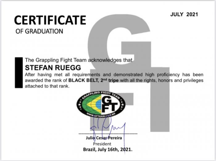 Black belt 2nd degree · July 16, 2021 · Promoted by Julio Cesar Pereira