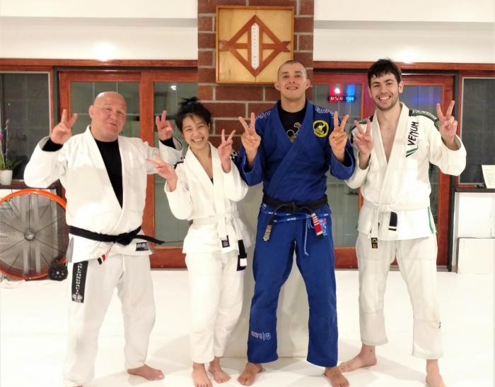 With Carlson Gracie Jr. and Sergio "Canudo" Zimmerman @ Lotus Astoria NYC