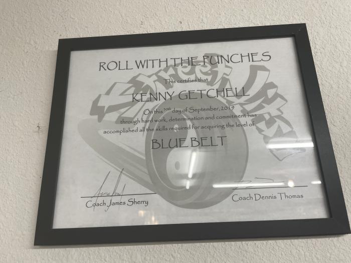 Blue belt · September 30, 2019 · Promoted by Dennis Thomas