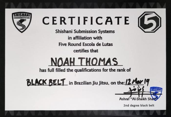 Black belt · March 12, 2019 · Promoted by Ashraf Adham Shishani