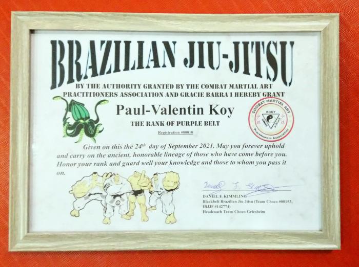 Purple belt · September 24, 2021 · Promoted by Daniel Kimmling