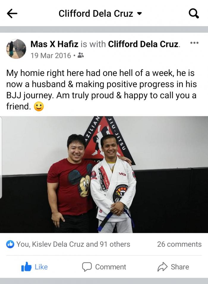 Blue belt · March 19, 2016 · Promoted by Jason Quek