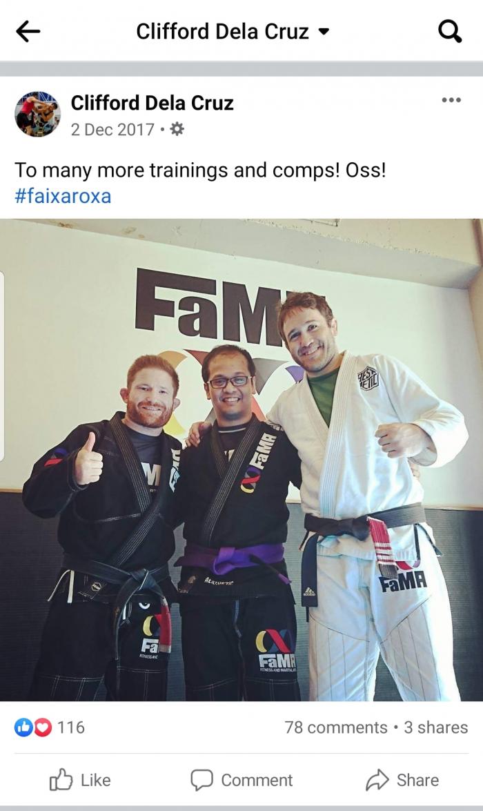 Purple belt · December 2, 2017 · Promoted by Zorobabel Moreira Junior