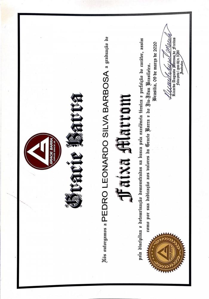 Brown belt · March 9, 2020 · Promoted by Ricardo Augusto Moreno de Freitas