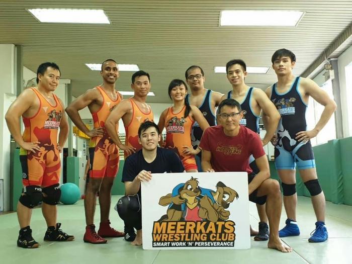 with my wrestling team.