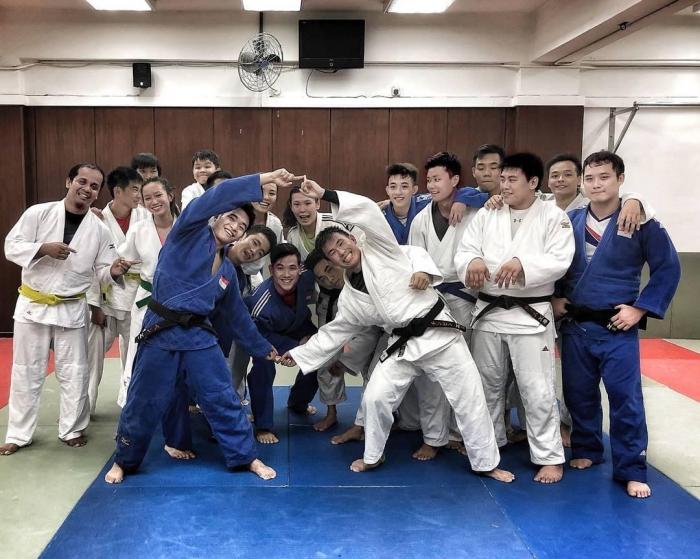 with my Judo team.
