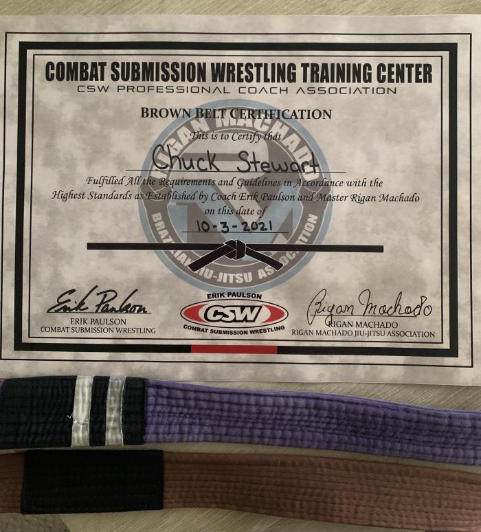 Brown belt · October 3, 2021 · Promoted by Erik Paulson