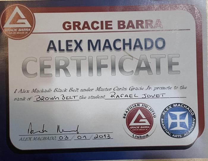 Brown belt · March 1, 2013 · Promoted by Alexander W. Machado