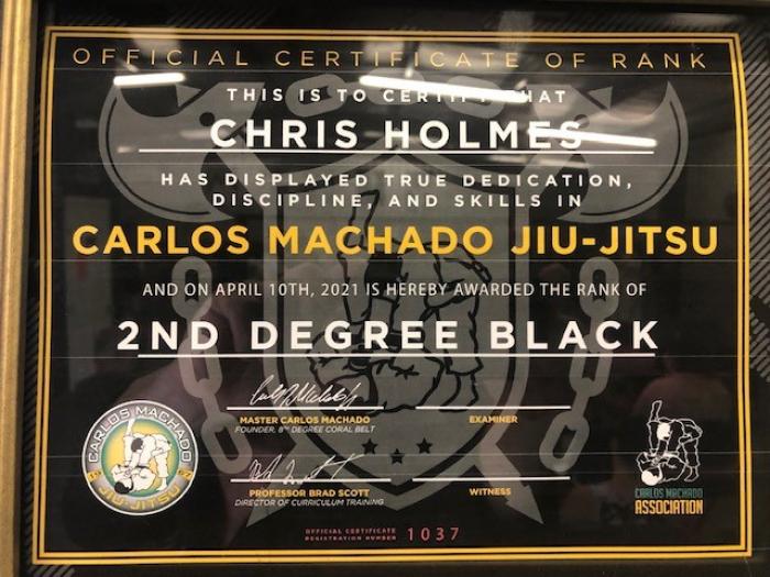 Black belt 2nd degree · April 10, 2021 · Promoted by Carlos Machado