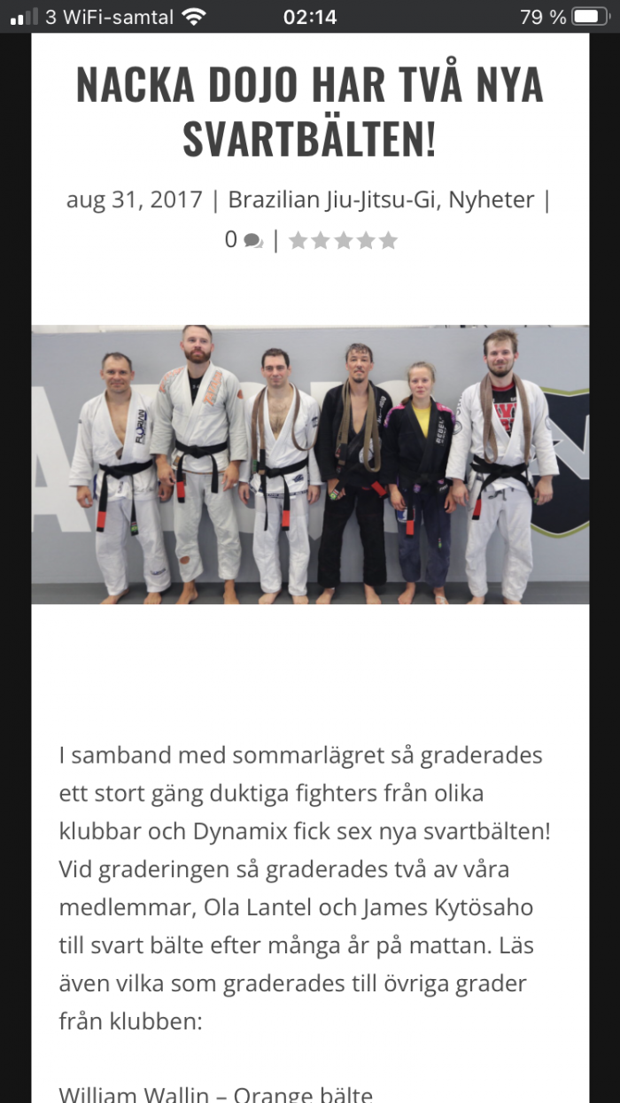 Black belt · January 12, 2017 · Promoted by Ricard Carneborn
