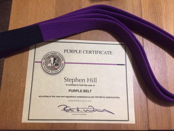 Purple belt · October 27, 2021 · Promoted by Piet Wilhelm