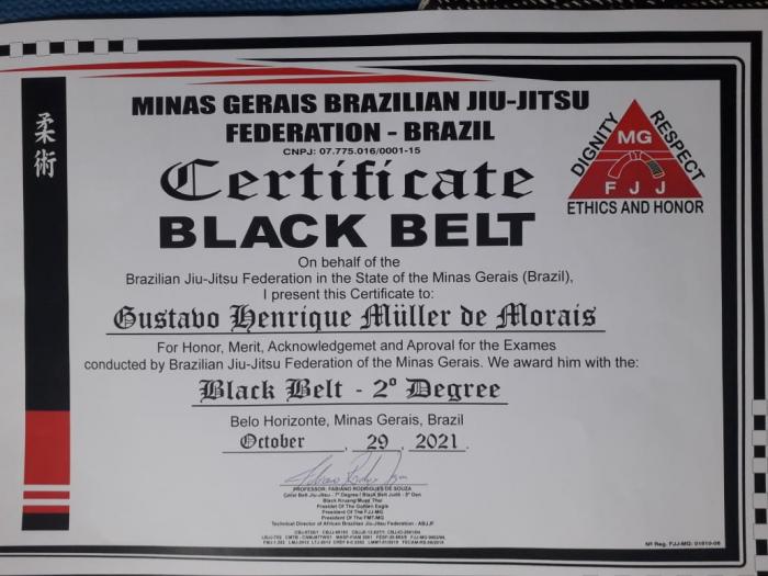 Black belt 2nd degree · October 29, 2021 · Promoted by FABIANO SOUZA - RED AND BLACK BELT 7th DEGREE