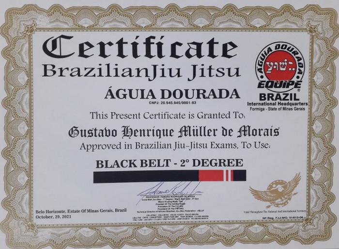 Black belt 2nd degree · October 29, 2021 · Promoted by FABIANO SOUZA - RED AND BLACK BELT 7th DEGREE