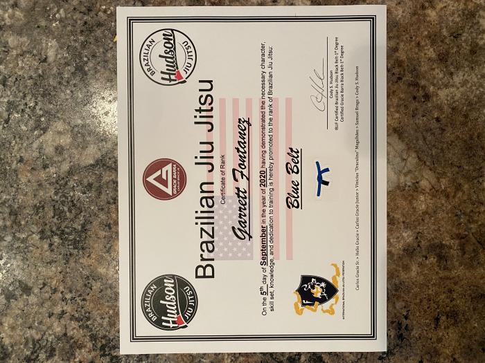 Blue belt · September 5, 2020 · Promoted by Cody Hudson