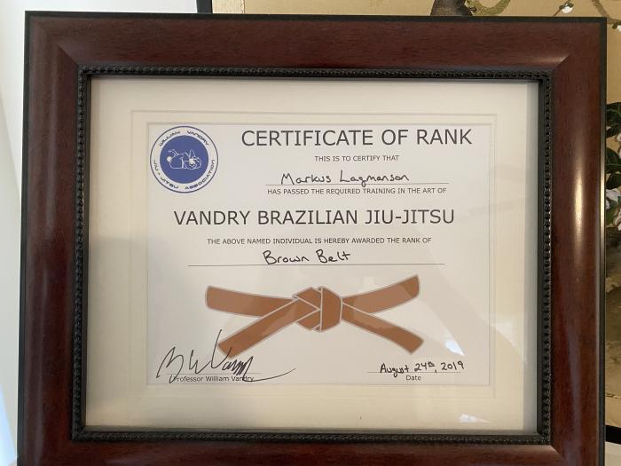 Brown belt · September 19, 2023 · Promoted by William Vandry