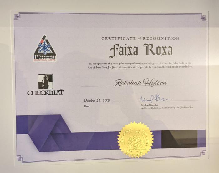 Purple belt · October 23, 2021 · Promoted by Michael Katilus