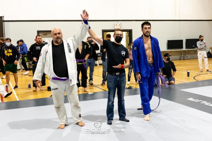 Purple belt · October 9, 2021 · Promoted by Prof Jon Kelly for Prof Steve Burgess amd Prof Dan Guillemette