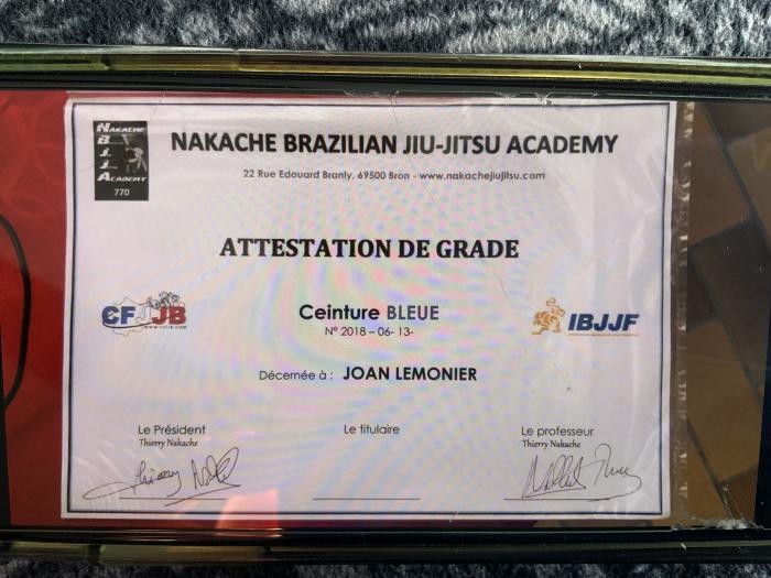 Blue belt · June 13, 2018 · Promoted by Nakache Thierry