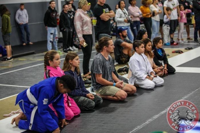 A picture of me and my most recent kids class at the TapOut Cancer competition here in Jax.