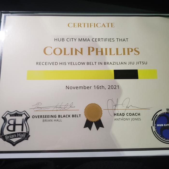 Yellow belt · November 16, 2021 · Promoted by Anthony Jones