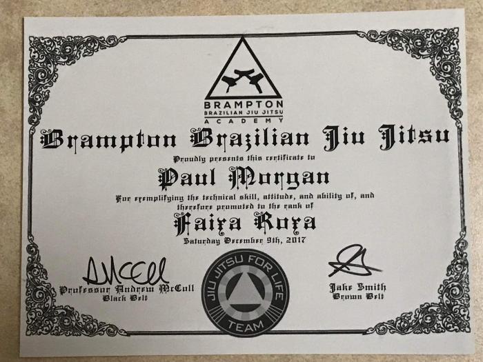 Purple belt · December 9, 2017 · Promoted by Andrew McColl
