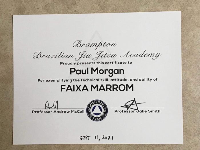 Brown belt · September 11, 2021 · Promoted by Andrew McColl