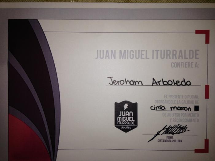 Brown belt · September 21, 2017 · Promoted by Juan Miguel Iturralde