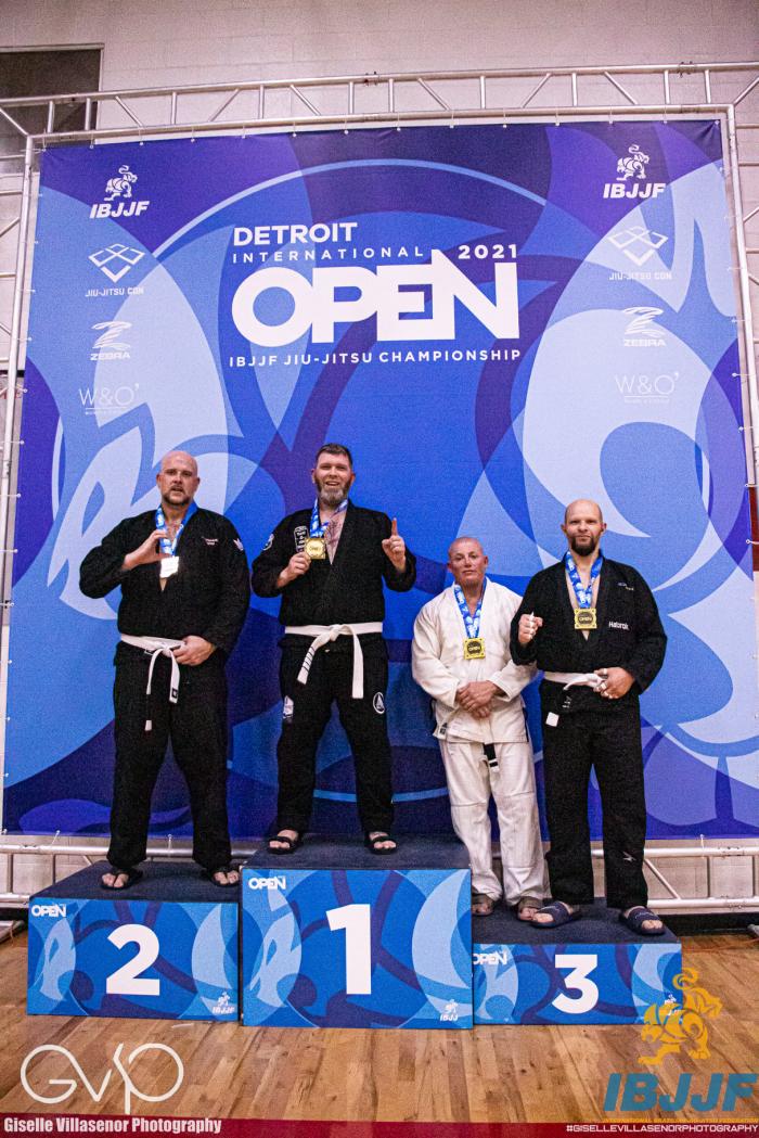 Podium at 2021 IBJJF Detroit Open