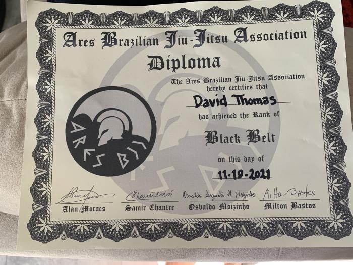 Black belt · November 19, 2021 · Promoted by Paul Nava